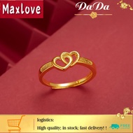 Singapore Gold 916 Gold Ring for Women Casual Simple Adjustable Ring Jewelry