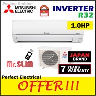 ▽☼[5 STAR] Mitsubishi Electric 1HP INVERTER Aircond Air Conditioner MSY-JS10VF R32 Refrigerant Gas 1.0HP Air Cond MR SLI