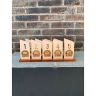 KAYU Table numbers / wooden cafe table numbers / cafe restaurant table numbers / table numbers