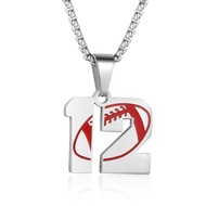 Rehoboth Football Rugby Jersey Number 0-99 Pendant Necklace for Women Men 22+2 Inch Adjustable Stain