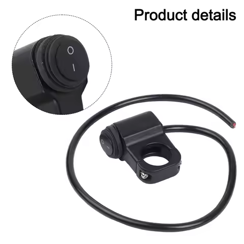1*Motorcycle Second Gear Black Switches Motorcycle Handlebar Headlight ON/OFF Aluminum Alloy 2-Wire 