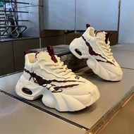 增高男鞋春夏老爹鞋2024休闲运动新款鞋子潮牌皮面厚底低帮休闲鞋Men's shoes for men's spring and summer daddy shoes 2