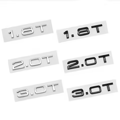 3D ABS Car Letters Logo 1.8 T 2.0 T 3.0 T Badge Rear Trunk Sticker Decals For Audi A3 A4 A5 A6 Q2 Q3