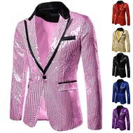 Men Suit Sequin Performance Dress Suit Nightclub Men's Suit Host Ceremonial Photo Studio Jacket Suit