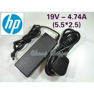 【Ready Stock】HP Laptop Adapter with power cord 19v/4.74a (5.5*2.5)