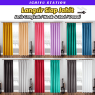 Kain Curtain Langsir Cangkuk Plan Murah Hook Tingkap Pintu Bilik Sliding Door Plain Semi Blackout 窗帘