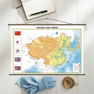 East Asia Country Frame Map MEDIUM Frame
