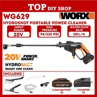 WORX WG629E.3 20V Cordless Water Jet Hydroshot Portable Pressure Cleaner With Carry Case and Double 