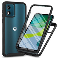 360° Full Protection Shockproof Case for Motorola MOTO E13 G53 G23 G13 G82 G62 G52 G42 G32 G22 Case PC TPU PET Screen Protector Film Cover Two Layer Structure Casing Funda Capinha