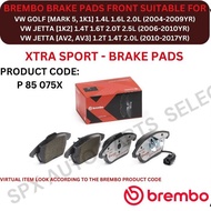 BREMBO DISC BRAKE PAD FRONT FOR VW JETTA [1K2] '06-10YR / JETTA [AV2, AV3] '10-17YR / GOLF [MK5] '04-09YR