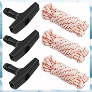 [G V W E] 3Pack 10 Ft X 9/64in(3.5mm) Pull Cord Rope with StarterHandle, Braided Ropes with High Ten