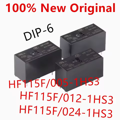10piece HF115F/005-1HS3 、HF115F/012-1HS3 、HF115F/024-1HS3 DIP-6 New power relay HF115F-024-1HS3 、HF1