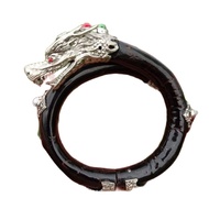 Gelang Akar Bahar Hitam Asli Ukir Naga Variasi Alpaka Bali Pakai Engsel Original Kuat Dan Tahan Lama