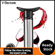 V-ELECTRONIC Bottle Stopper Wine Stopper Vacuum Pump Stainless Steel Keep Wine Fresh Wine Saver Pump Practical Easy to Use Bottle Sealer Bar Accessories