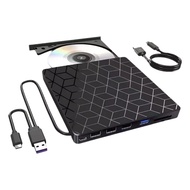 7 in 1 External CD DVD Drive CD Player DVD Burner USB3.0&ampType C Optical Drive CD RW DVD Recorder 