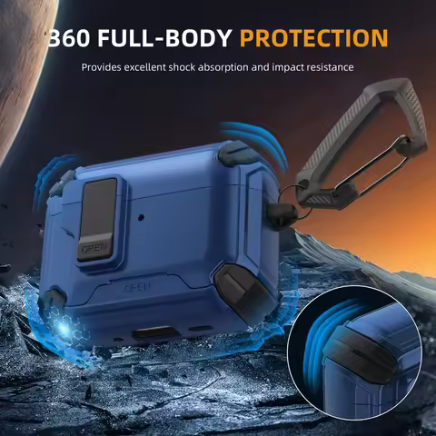 Security Lock Earphone Cases For Apple Airpods Pro 3 Bluetooth Headset Protective Cover With Cleanin