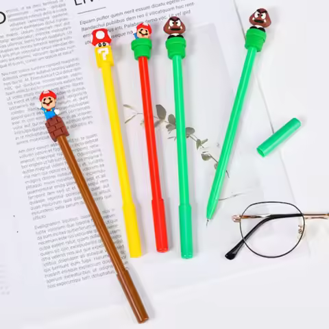 4pcs Super Mario Bros Gel Pen Cute Anime Cartoon Characters Gel Pens Stationery Boys School Supplies