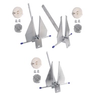 SALE Hot-Dipped Boat Anchor Kit 13Lbs Sliding Anchor & Rope Set Silver Fits For Boat 13lbs