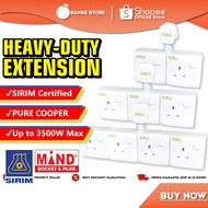 [100% PURE COPPER] MIND HEAVY DUTY WALL Extension 2/3/4 Way Gang T Adaptor Socket Extension Socket 3 Pin Plug Top