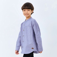 M231 Kemeja Anak Laki Laki Koko Shanghai Polos Oxford Panjang Biru 2690C