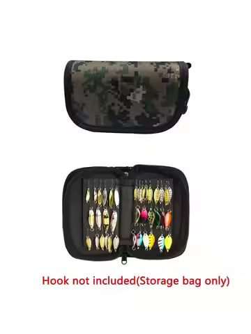 Lure Bait Storage Bag, Spoon and Spinner Bait Pouch, Bait Storage Carrying Case, Bait Storage Wallet