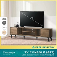 4ft /6ft Tv Console 120 / 180cm Tv cabinet Self Assembly Promotion Flexidesignx