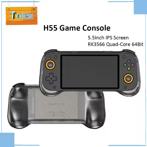 Tolex H55 Game Console 5.5Inch IPS HD Screen Handheld Game Console RK3566 Simulator 10000+Games PSP 
