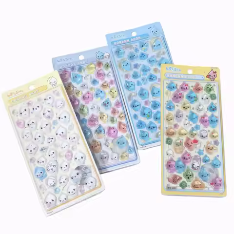 Shinny Jelly Keitai Ryuri Cute Seal Stickers 3D Relief Stickers DIY Scrapbook Journal Phone Case Par