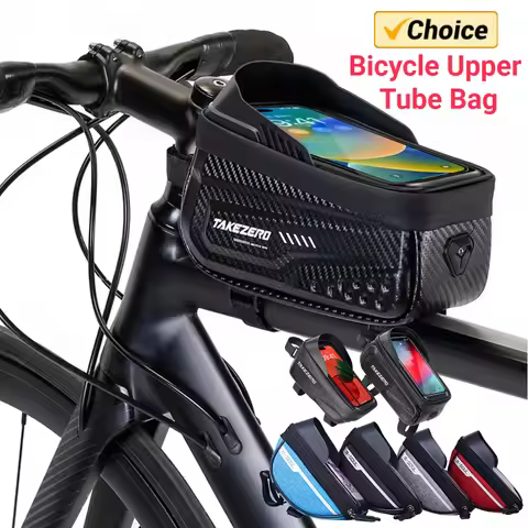 1L Bike Front Frame Bag Waterproof Portable Cycling Bags 6.8 Inch Touch Screen Top Frame Tube Bag Ro