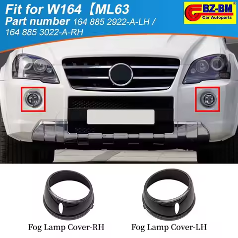 Auto Front Fog Light Cover For For Mercedes-Benz W164 Ml63 AMG Bright Black 1648852922 A1648852922 1