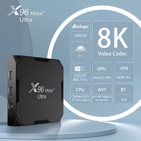 X96 Max Plus Ultra Amlogic S905X4 Android 11 TV Box AV1 8K HDR USB3.0 BT4.X Airplay DLNA Miracast Me