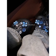 [Blue Butterfly]Original Design Clog Shoes with Flower Shoe Buckle High-end Feel crocs Compatible Sh