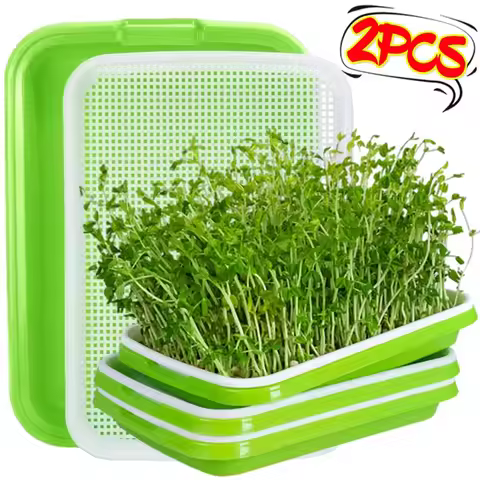 Microgreens Sprout Tray Germination Tray Double Layer Sprout Hydroponics Tray Plate Nursery Pots Soi