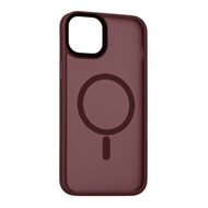 鏡頭加高馬卡龍磨砂磁吸magsafe手機保護殼  蘋果 iPhone 15 Pro/i15 Pro  酒紅色  1個