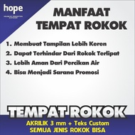 Case Kotak Rokok - Akrilik Bening 3 mm - Custom - Teks Bebas (APG93)