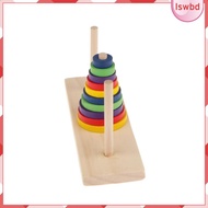 [lswbd] 10 Rings Wooden Stacker Puzzle, Game Toy Gift for Kids Christmas /