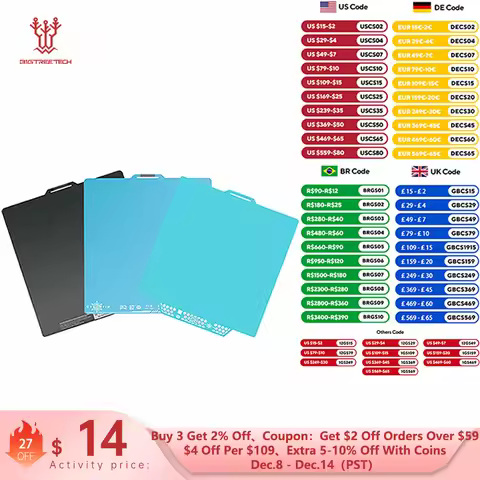 BIGTREETECH Panda Build Plate CryoGrip Pro Cool Plate For BambuLab H2D H2S P1 A1 X1 Adventurer 5M Ko