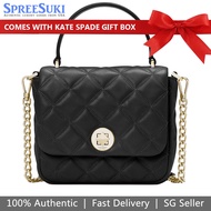Kate Spade Handbag In Gift Box Crossbody Bag Natalia Quilted Smooth Leather Square Crossbody Black # K8162
