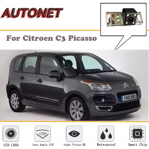 AUTONET Rear View camera For Citroen C3 Picasso 2009~2016/Reverse Camera/Backup Camera/license plate