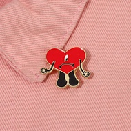 Bad Bunny Red Heart Rapper Enamel Pin Funny Brooches Lapel Pins Badge Cool Jewelry Accessories Creat