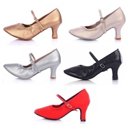 Latin Dance Shoes Women Medium Heels 5cm7cm Modern Salsa Ballroom Dancing Shoes Soft Sole Woman's Tango Standard Dance Shoe