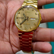 jam tangan pria klasik mido chronometer otomatis gold aquadra