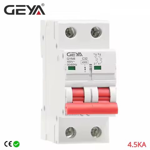 Big Sale GEYA GYM8 Double Pole Din Rail MCB 4.5KA Miniature Circuit Breakers 63A AC Type CE CB SEMKO