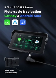 M11C แดชบอร์ดรถจักรยานยนต์ดิจิตอล5นิ้วการนำทางรถมอเตอร์ไซค์ CarPlay Android Auto Wifi บลูทูธกันน้ำ