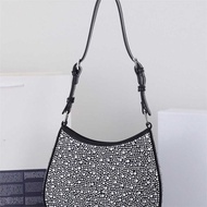1BC169 Triangle SS21 Raindrop Shiny Rhinestone HOBO One-Shoulder Cross-Body Dinner Party Dance Party