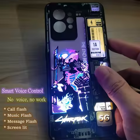 Cyber Style Luminous Phone Case For Samsung S23 S24 S21 Ultra S22 Plus S20 FE A73 A53 A14 A72 A52 No