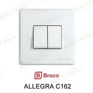 BROCO SAKLAR GANDA SERI ALLEGRA WHITE PUTIH/CREAM TANAM DOUBLE SWITCH