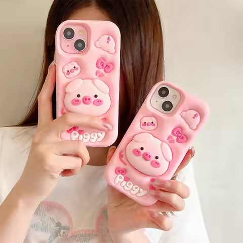 3D Cartoon Piggy Soft Silicone Case For Samsung Galaxy A30S A31 A32 A35 A50 A51 A52 A52S A53 A54 A55