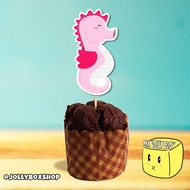 [SG Seller] Cute Sea Horse Cupcake or Muffin Toppers For Under The Sea Theme Party Decorations