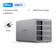 奧睿科 - ORICO Aluminum 4 bay 3.5" Hard Drive Enclosure (Support 22TB HDD) 原裝行貨 二年保用 [9848U3]